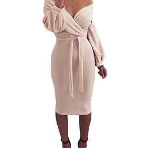 Off the shoulder midi dress